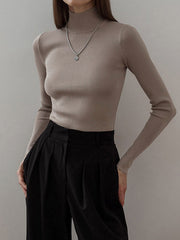 Everyday Long Graceful Sleeve Knit Top Camel / XS Sweaters L
