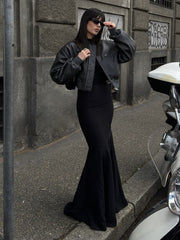 Minimalism Faux Graceful Leather Jacket PU Leather Jackets