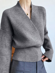 She’s Effortless Graceful Wrap Sweater Sweaters L