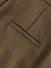 Business Casual Belted Trendy Straight Leg Dress Pants Pants