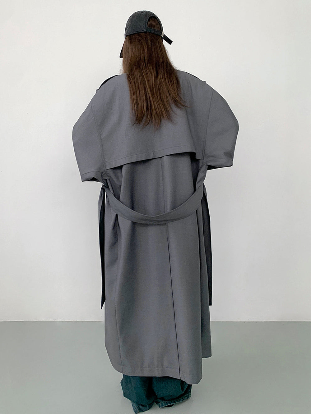Double Pockets Graceful Longline Trench Coat Trench Coats