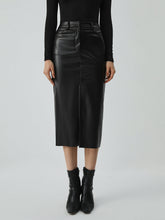 Faux Leather Graceful Pockets Midi Skirt Black / XS Skirts