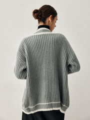 Chunky Knit Double Trendy Pockets Slouchy Cardigan Sweaters L