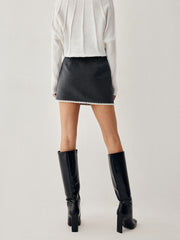 Embroidered Trim Graceful Mini Skirt Skirts