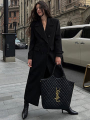 Tweed Charming Wool Coat Black / XS Wool Coats