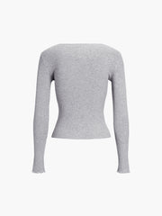 Basic Piping Graceful Long Sleeve Top T Shirts