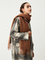 Contrast Trim Graceful Fringed Scarf Dark Brown / One Size Scarves