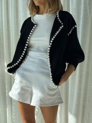 Vintage Pearl Graceful Edge Cardigan Sweaters L