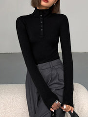 Slinky Button up Graceful Long Sleeve Shirt T Shirts