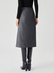 Asymmetrical Pleated Graceful Midi Skirt Skirts