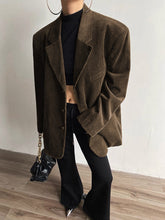 Single Breasted Graceful Corduroy Blazer Dark Brown / XS Blazers