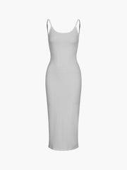 Classic Open Graceful Back Midi Dress Grey / XS Dresses