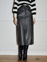 Split Midi Graceful Leather Skirt Black / XS Skirts