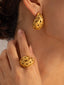 Crisscross Charming Honeycomb Earrings Gold / One Size Earrings