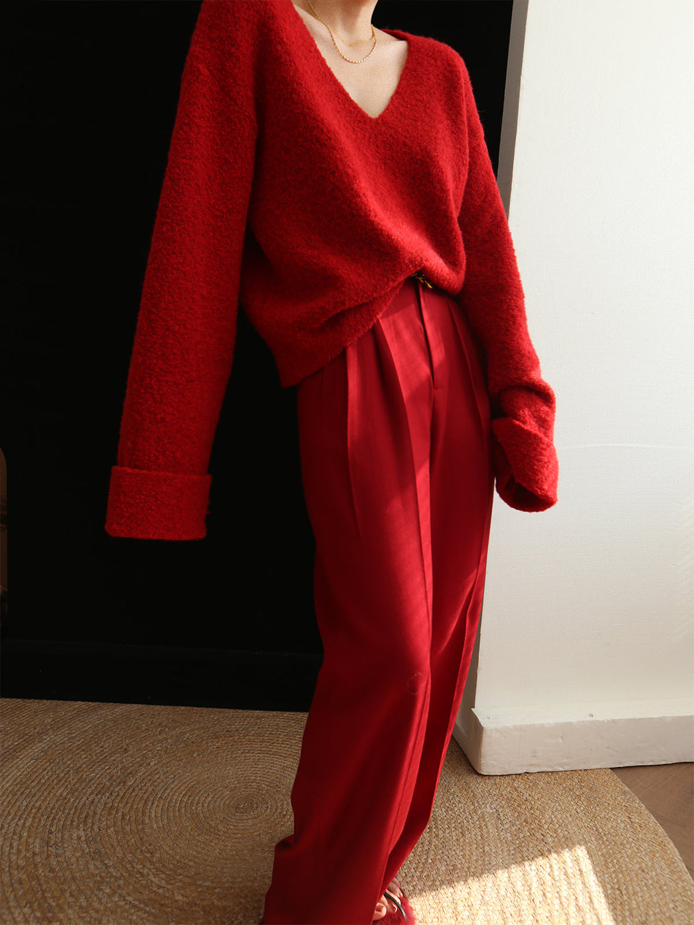 Middle Waist Graceful Pleated Tapered Pants Pants