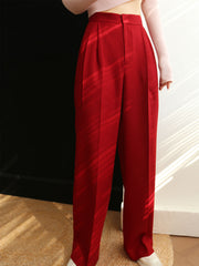 Middle Waist Graceful Pleated Tapered Pants Pants