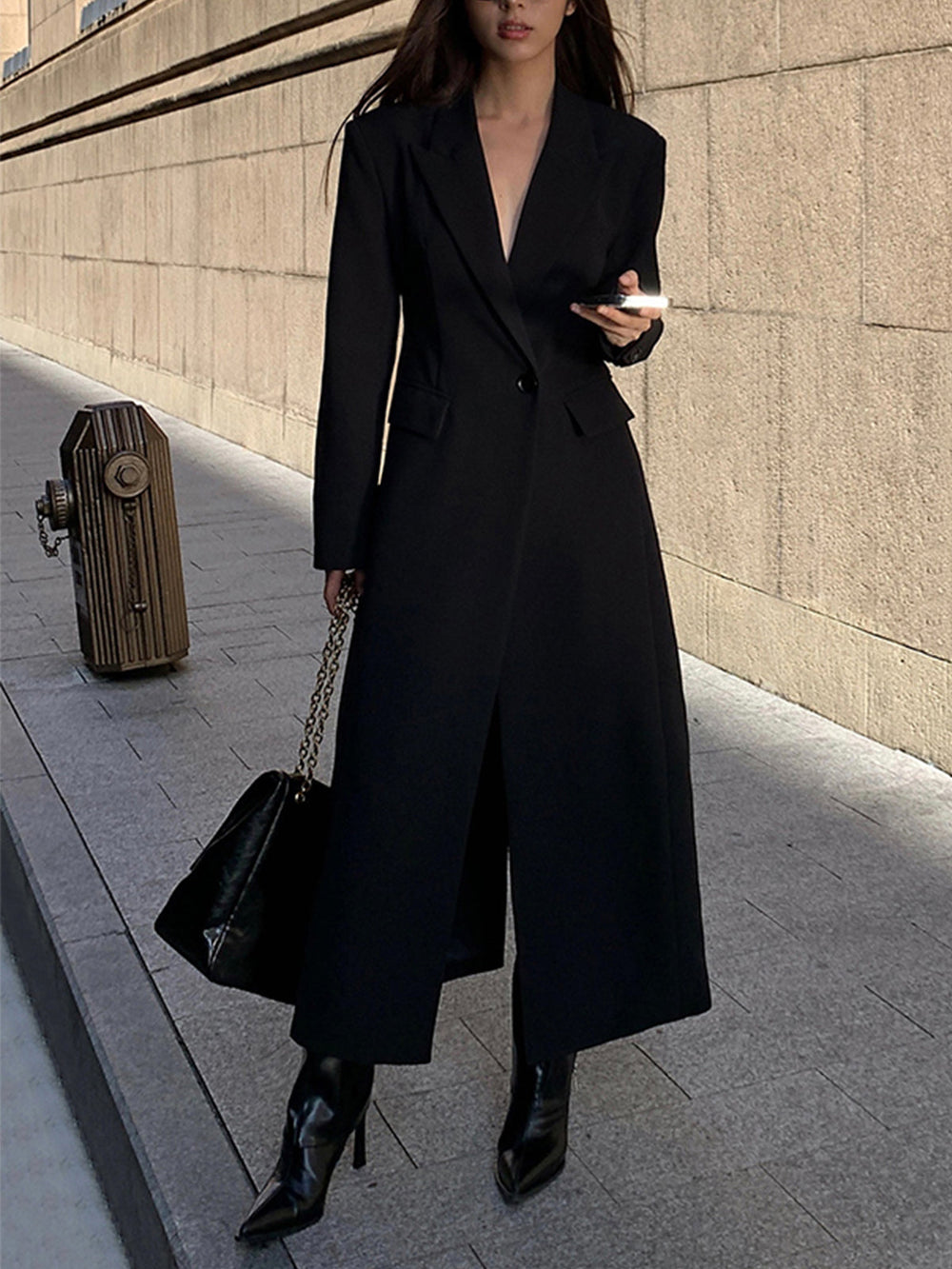 Collar Pocket Graceful Blazer Coat Blazers