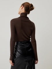 Solid Turtleneck Long Trendy Sleeve Knit Top Sweaters L