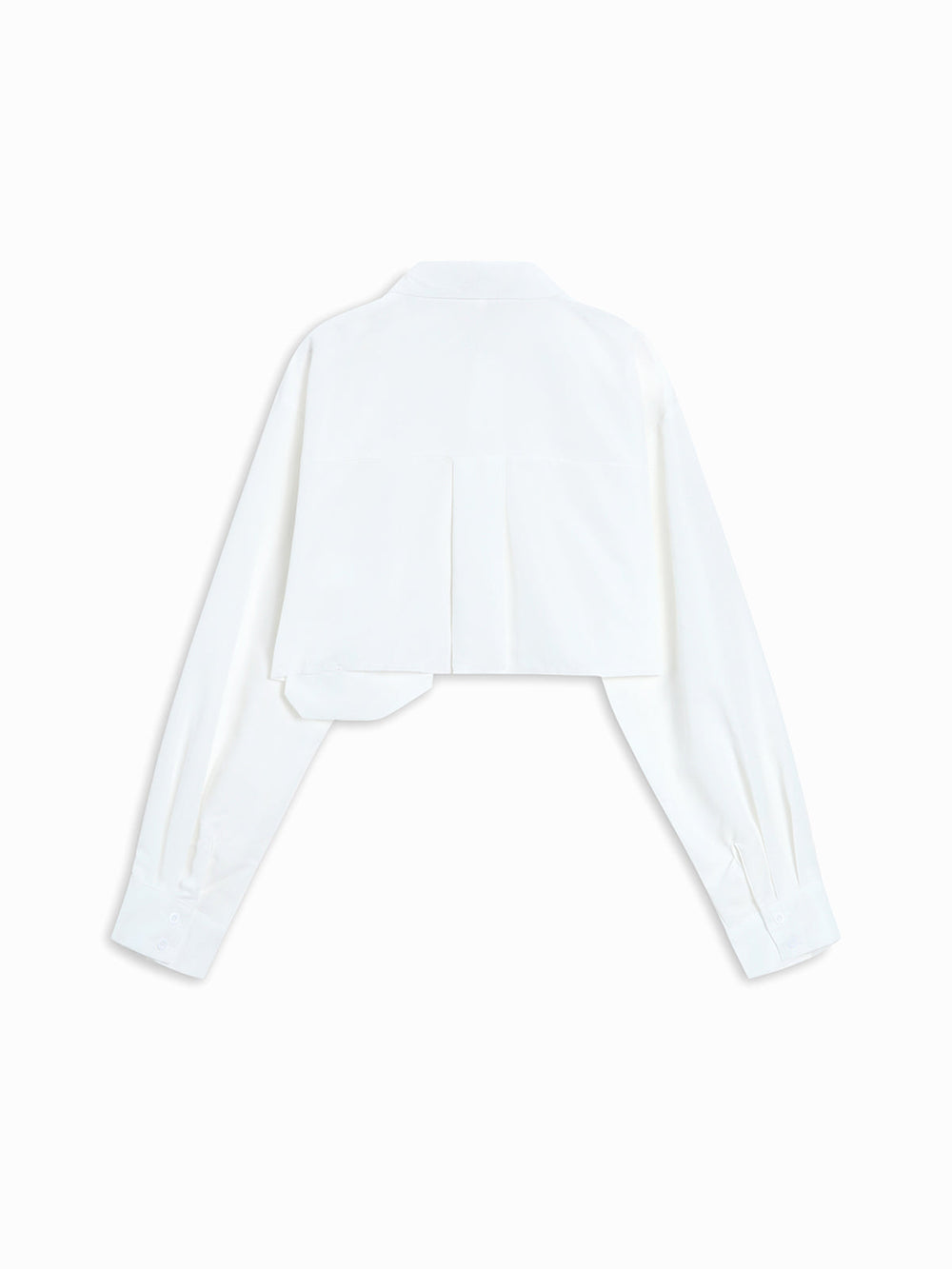 Asymmetrical Pocket Button Trendy Collar Crop Shirt Shirts