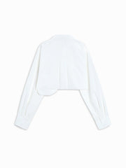 Asymmetrical Pocket Button Trendy Collar Crop Shirt Shirts