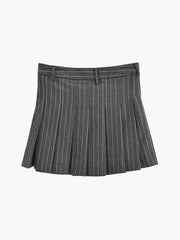 Stripe Pleated Graceful Mini Skirt Skirts