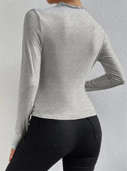 Ruching Long Graceful Sleeve Shirt T Shirts