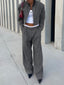 Tailored Pinstripe Graceful Wide Leg Pants Grey / XS Pants