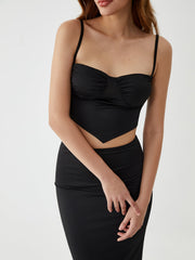 Solid Backless Graceful Two Piece Skirt Set Skirt Sets