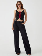 Bulgarian Rose Graceful Cut Out Cami Tank Tops & Camis