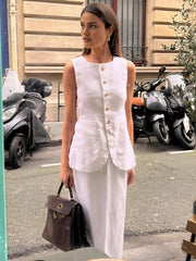 Cotton Blends Graceful Skirt Set Skirt Sets