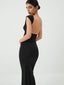 Solid Backless Graceful Midi Dress Black / XS Dresses