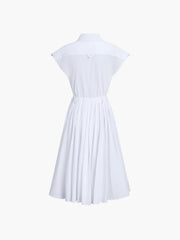 Cotton Blends Sleeveless Trendy Split Midi Dress Dresses