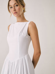 Cutout Cotton Graceful Sleeveless Midi Dress Dresses