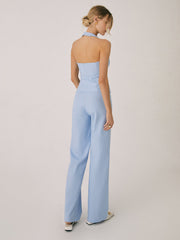 Cotton & Linen Vest Modern With Straight Leg Pants Set Pant Sets