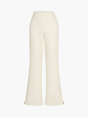Solid Tube Top With Modern Wide Leg Pants Set Pant Sets
