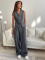 Solid Structured Graceful Suit Pants Grey / XS Pants