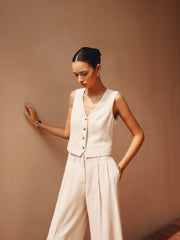 Tailored Button Graceful Suit Waistcoat Vests
