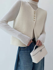 Elegant Split Sweater Vest Off White / XS Sweater Vests
