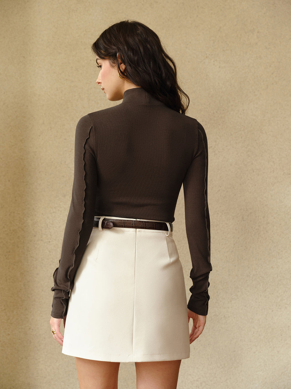 Asymmetrical Lettuce Trim Skinny Top T Shirts