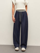 High Waist Drawstring Denim Pants With Pockets Blue / XS Pants