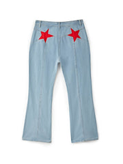 Back Star Patchwork Flare Jeans Flare Jeans