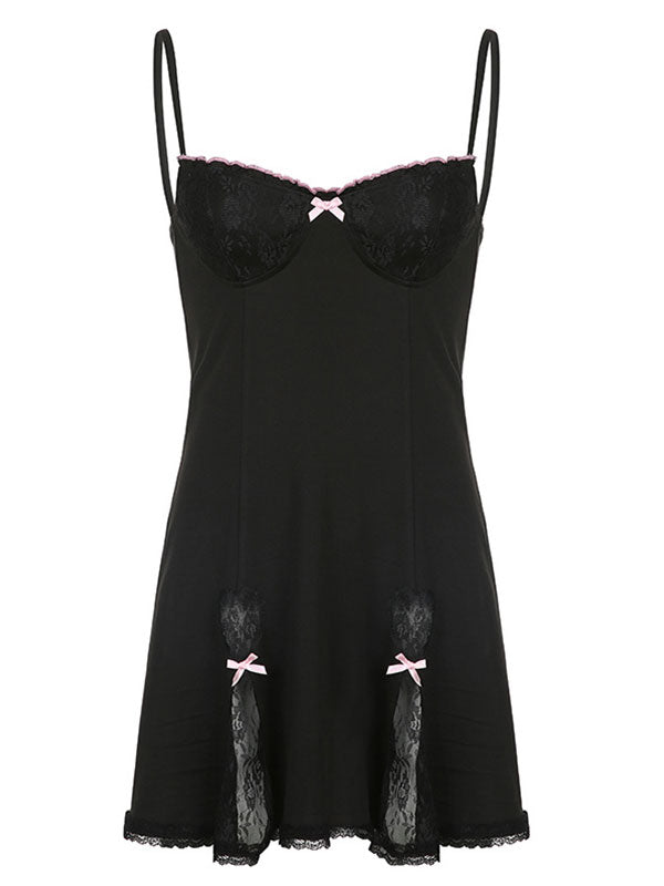 Lace Paneled Mini Dress Mini Dresses