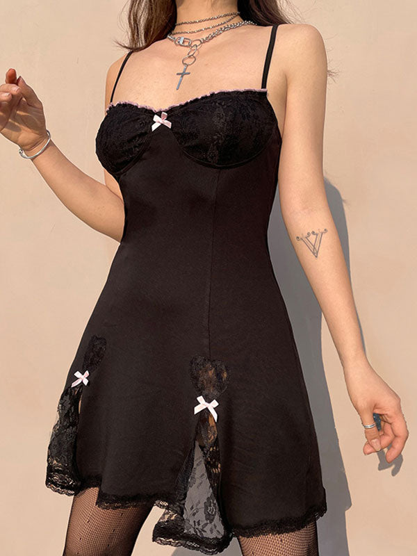 Lace Paneled Mini Dress Mini Dresses