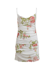 Backless Floral Mesh Mini Dress Mini Dresses