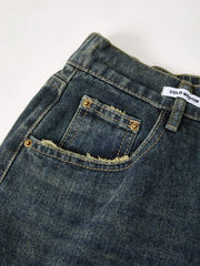 Dark Wash Vintage Baggy Boyfriend Jeans Boyfriend Jeans