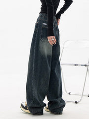Dark Wash Vintage Baggy Boyfriend Jeans Boyfriend Jeans