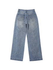 Pocket Design Blue Wash Boyfriend Jeans Boyfriend Jeans
