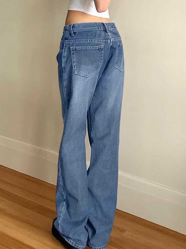 Washed Classic Denim Boyfriend Jeans Boyfriend Jeans