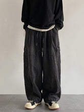 Men’s Vintage Loose Cargo Jeans Black / 2XL Cargo jeans