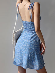 Tie Strap Floral Mini Dress Mini Dresses